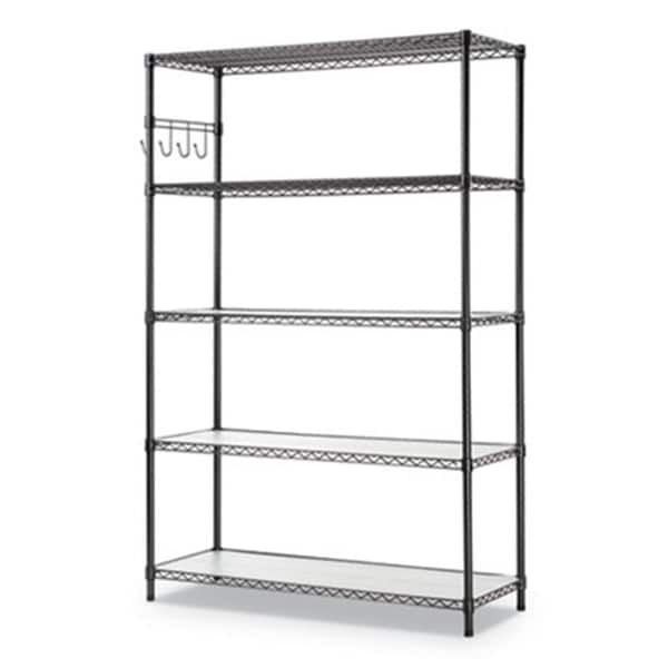 Alera 48 x 18 in. 5-Shelf Wire Shelving Kit with Casters & Shelf Liners SW654818BA - main